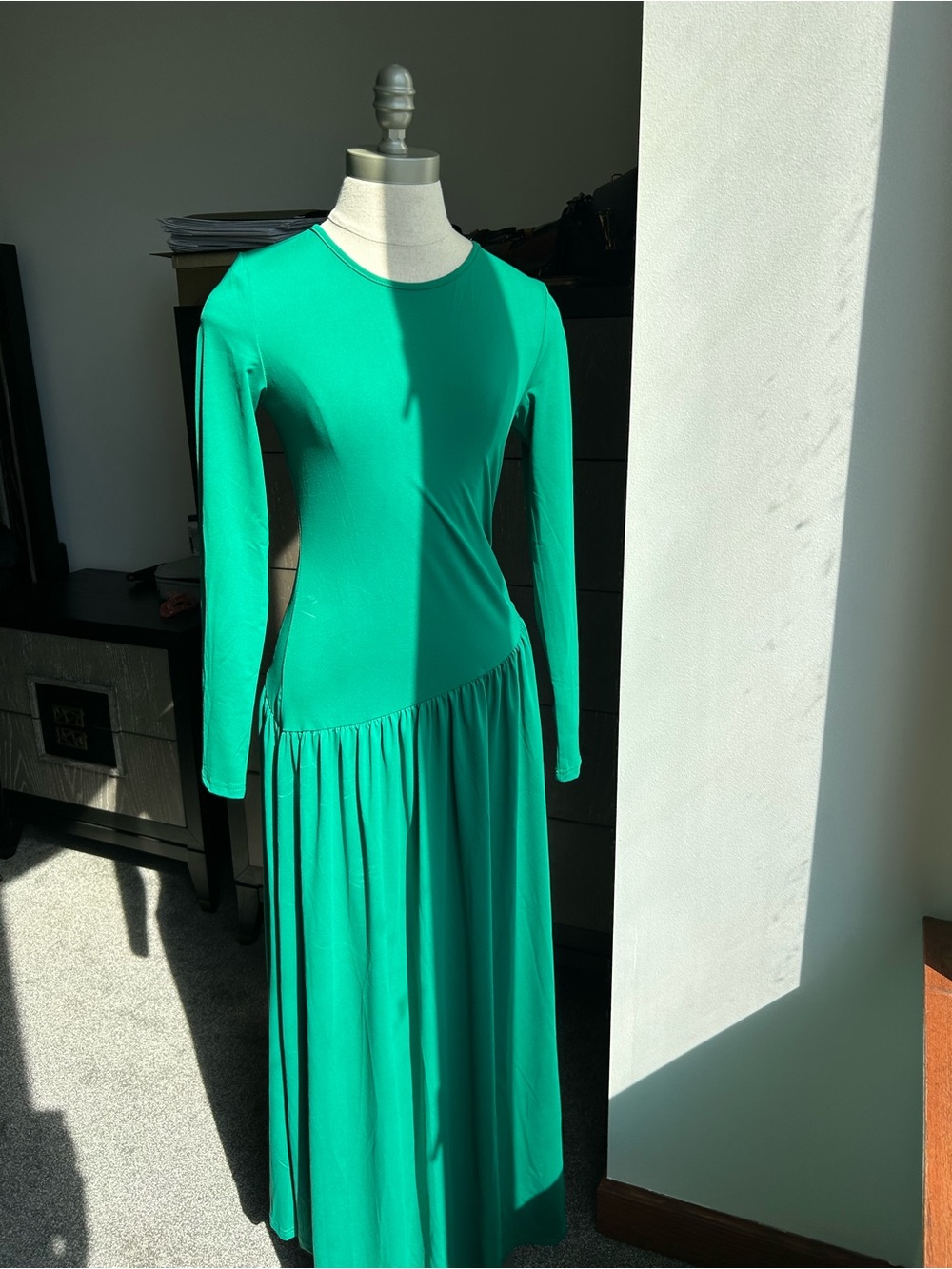 Women's Emerald Long Sleeve Maxi Dress